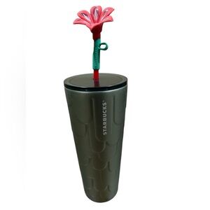 Starbucks the siren logo Green Tumbler with Straw 24 oz